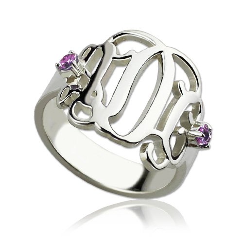 birthstone Monogramma Anellos 