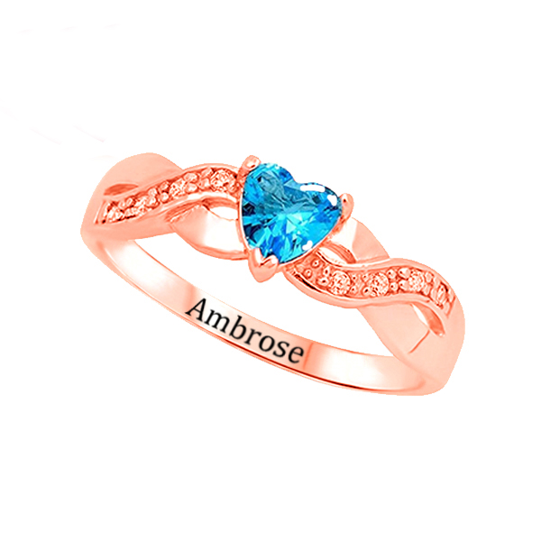 Personalizzabile Nome Anello Con Birthstones