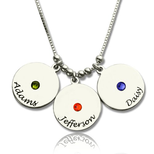 Disco and birthstone Collana