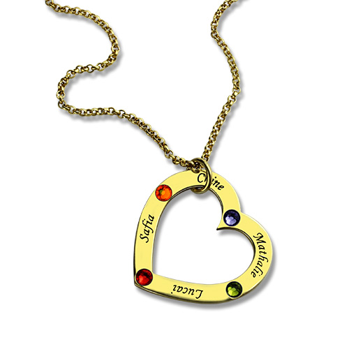 birthstone Cuore Collana