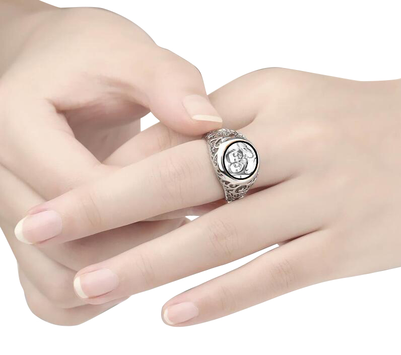 Personalizzata Foto Ring Argento Sterling