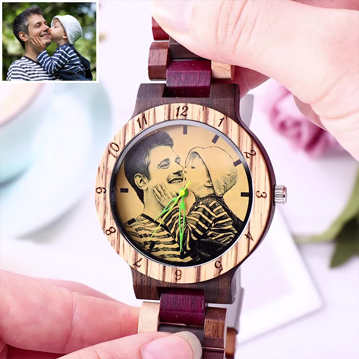 Personalizzata Foto Orologio in Legno