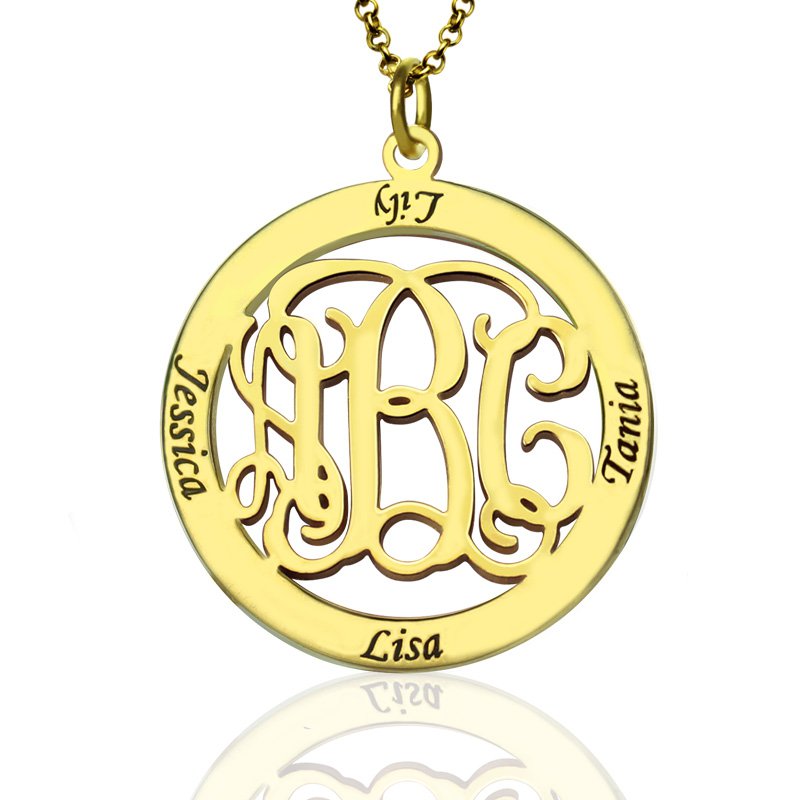 Famiglia Monogramma Nome Collana