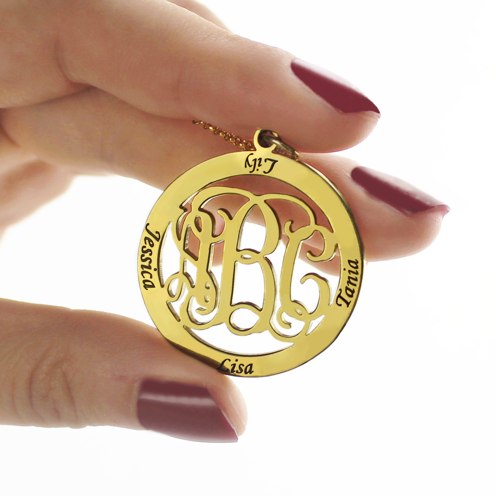 Famiglia Monogramma Nome Collana